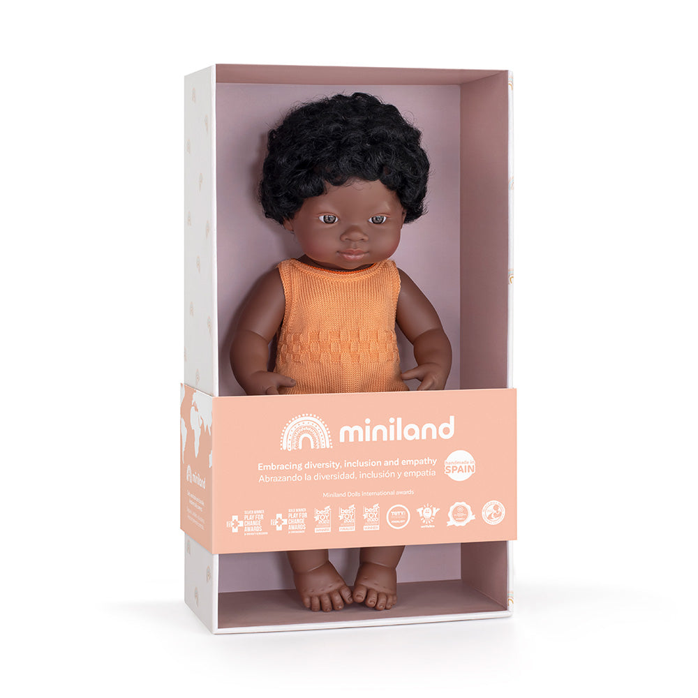 Baby Doll African Girl 38 cm Colourful