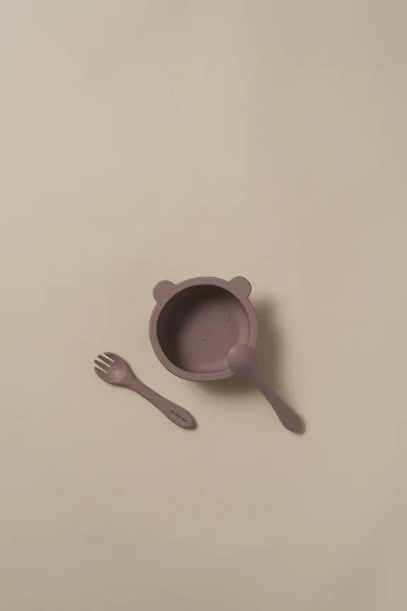 Silikon Schale mit Löffel - verschiedene Farben