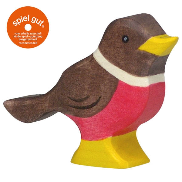 Holzfigur Rotkehlchen