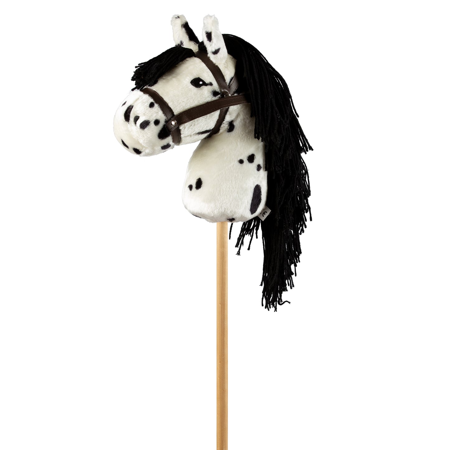 Steckenpferd weiß mit schwarzen Punkten