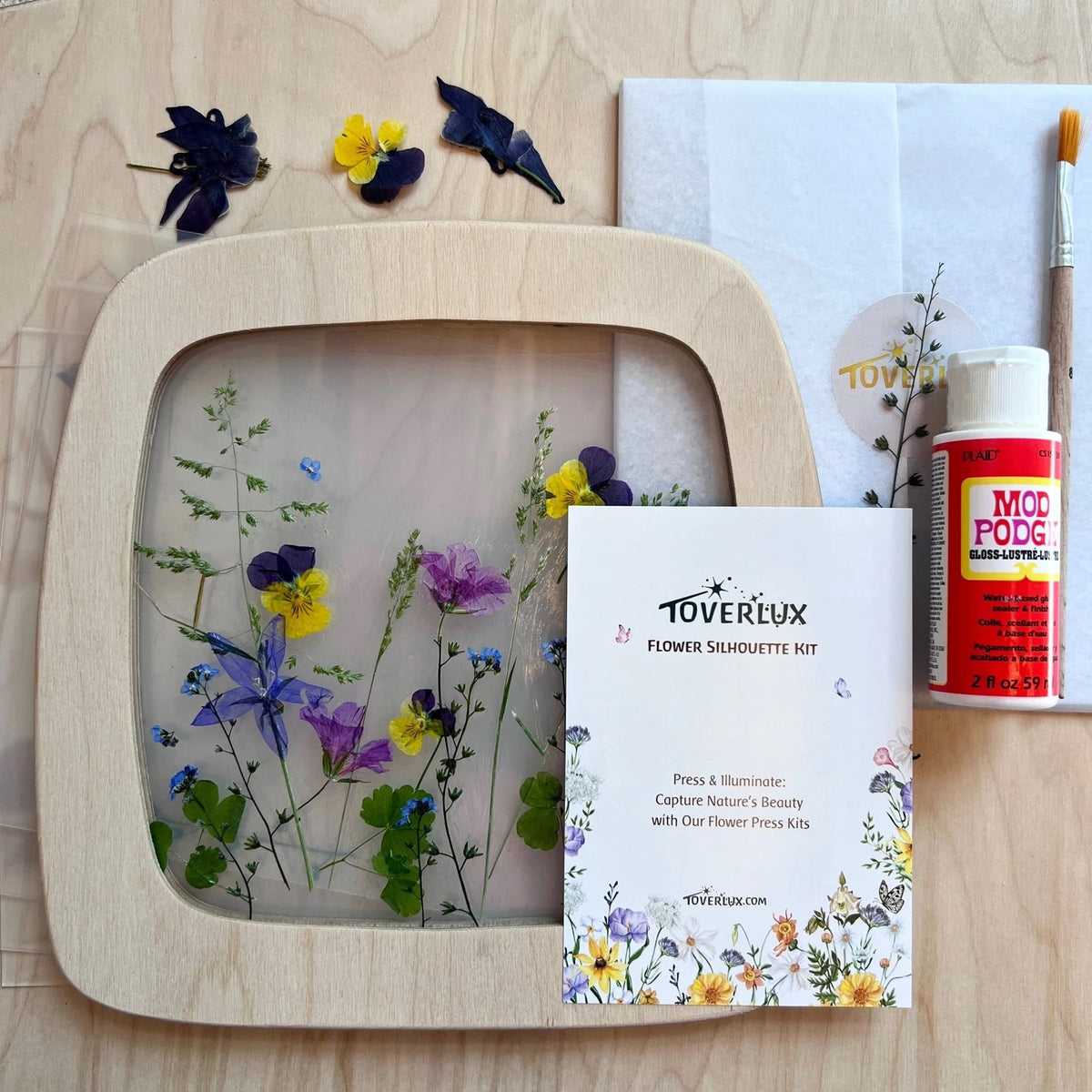 Toverlux Lampe DIY Set | Blumensilhouetten zum Selbstgestalten 4er Set
