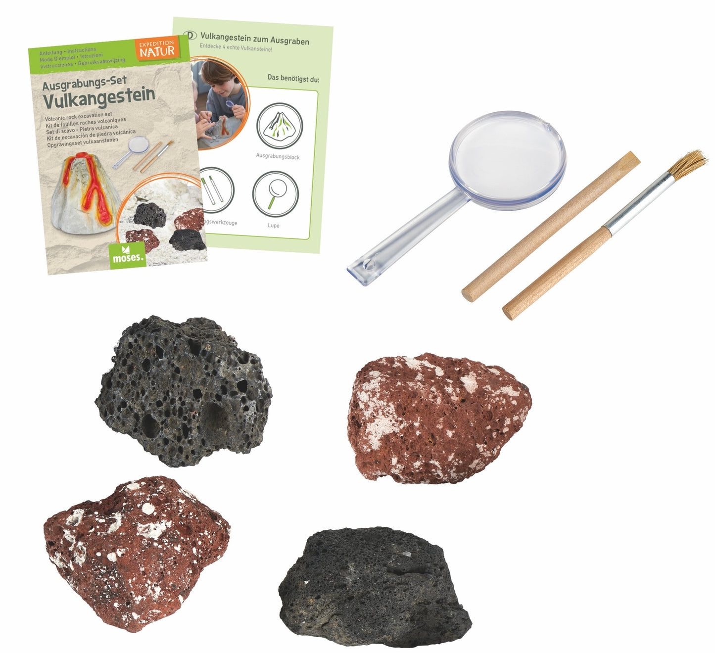 Expedition Ausgrabung Vulkangestein