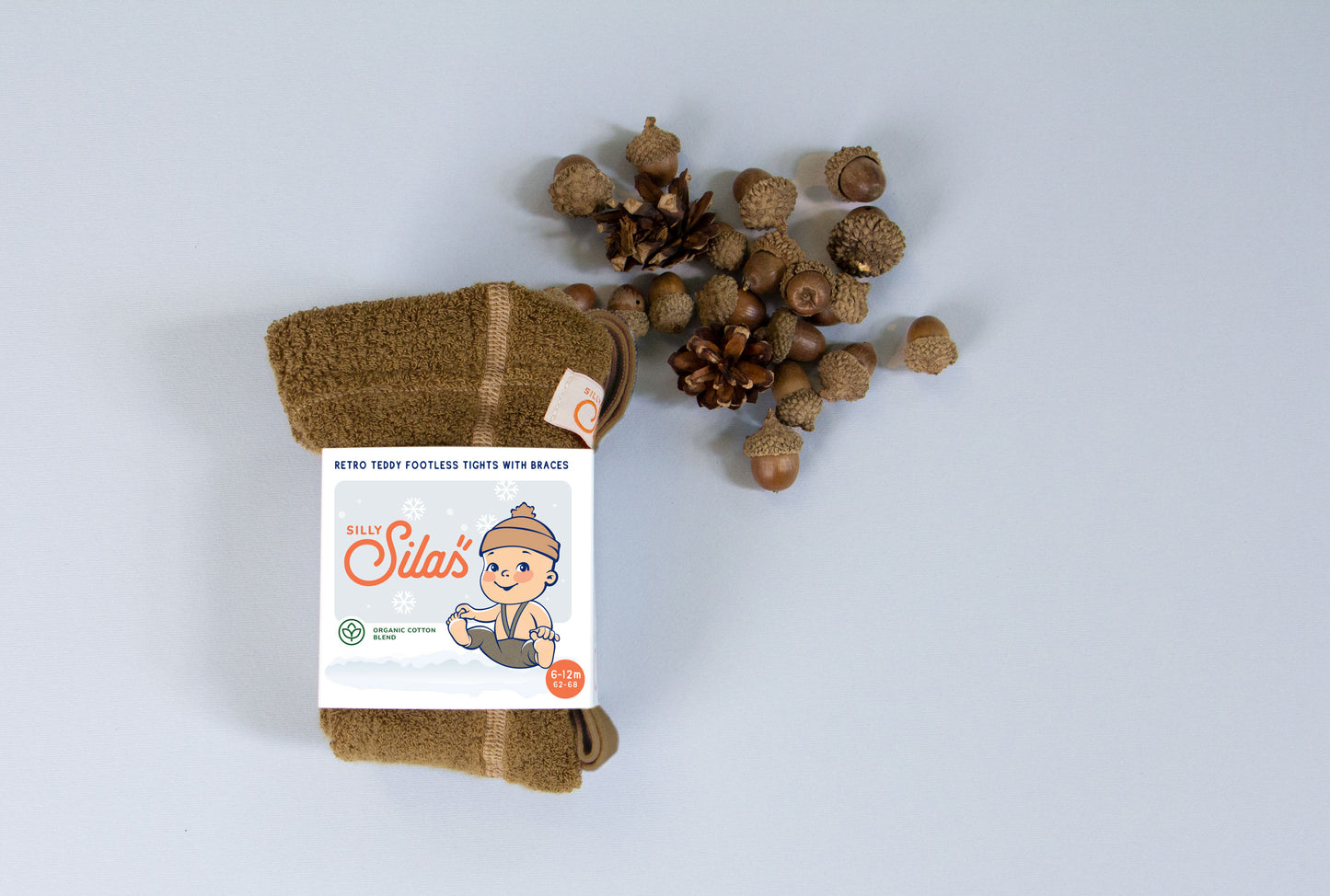 Teddy Warmy Footless Tights Acorn Brown