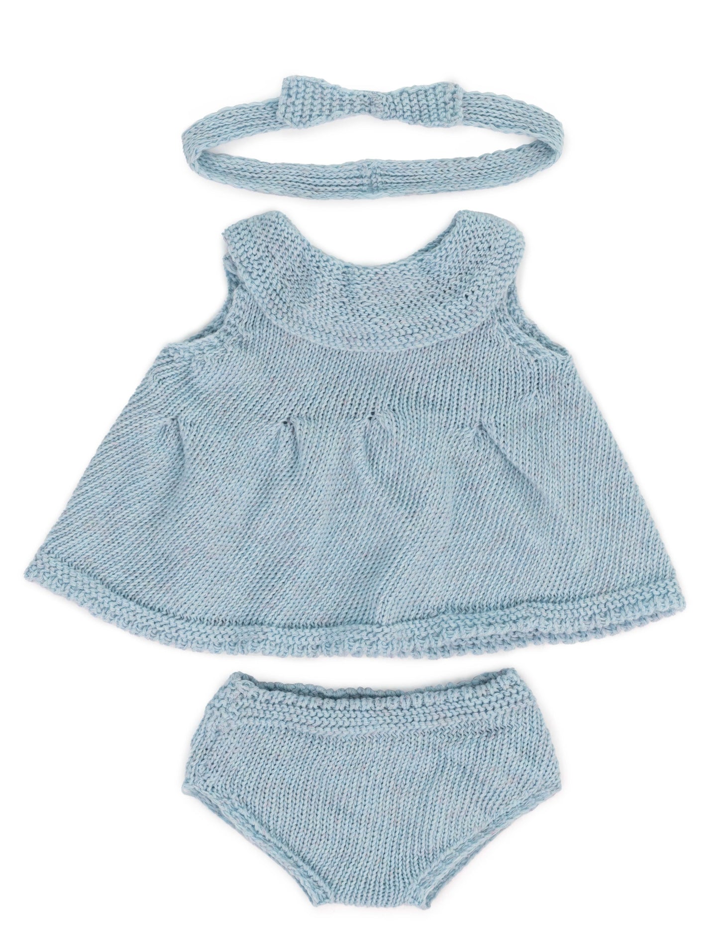 Knitted Doll Outfit 38cm – Dress & Headband