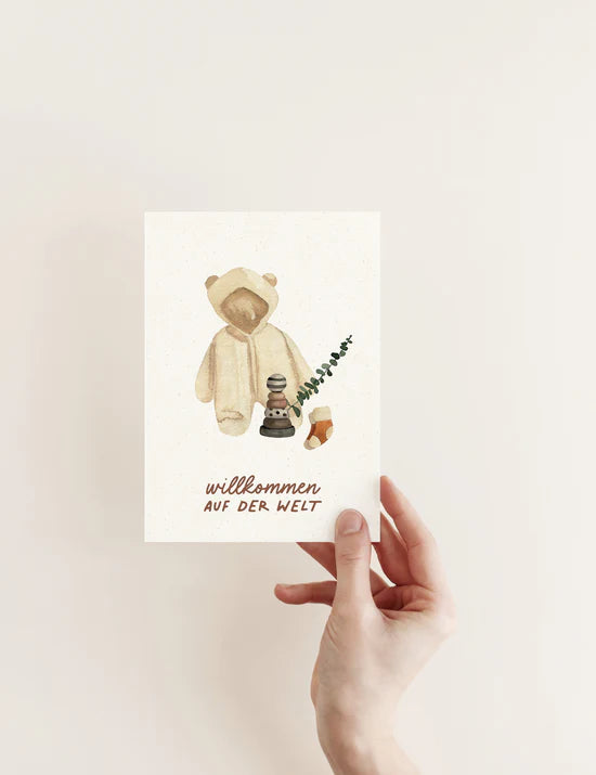 Postkarte Willkommen auf der Welt-Cozy