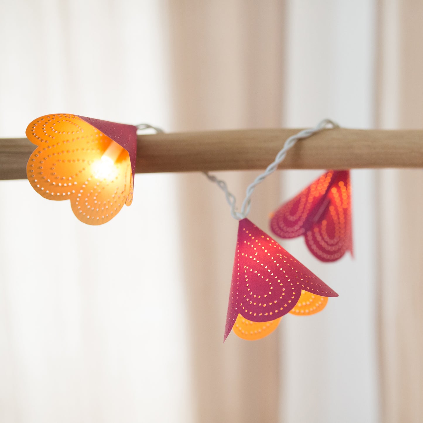 Bastelset Lichterkette zum Prickeln - Blüte Beere/Hellgelb