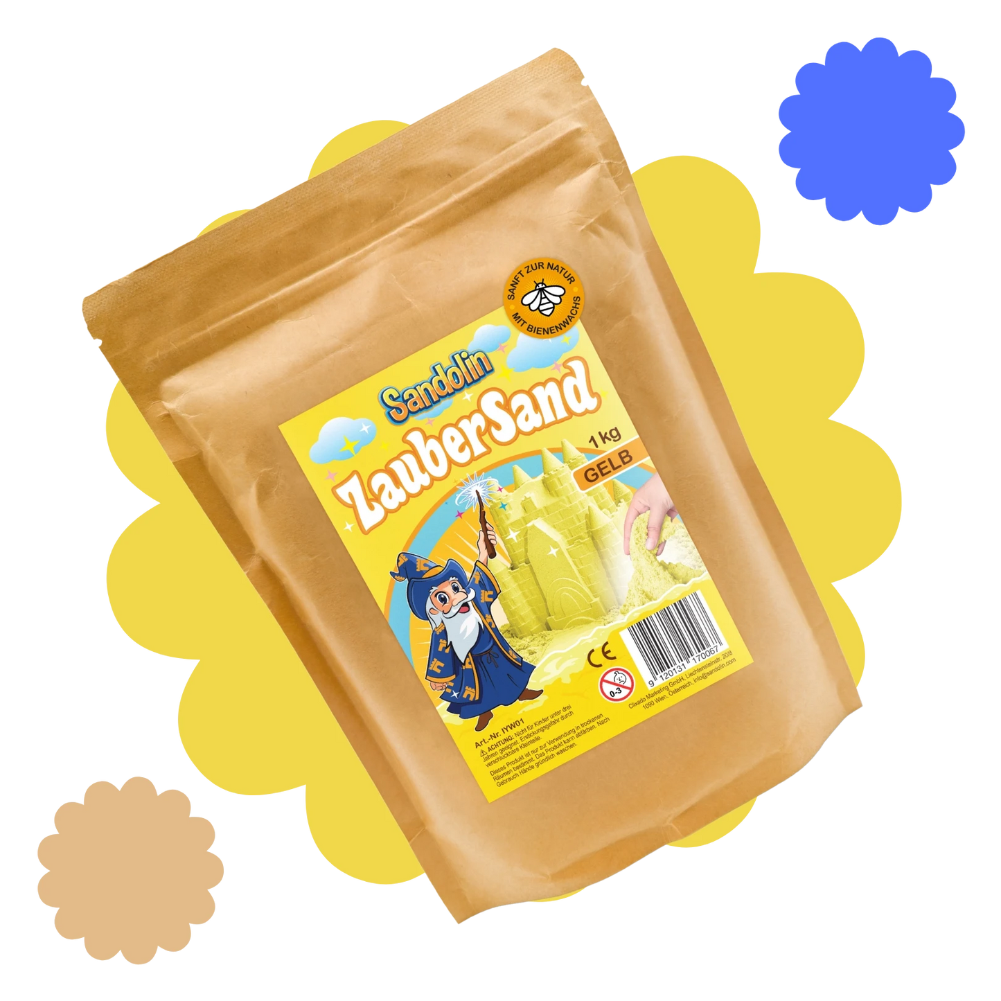 Kinetischer Sand aus Bienenwachs bunt