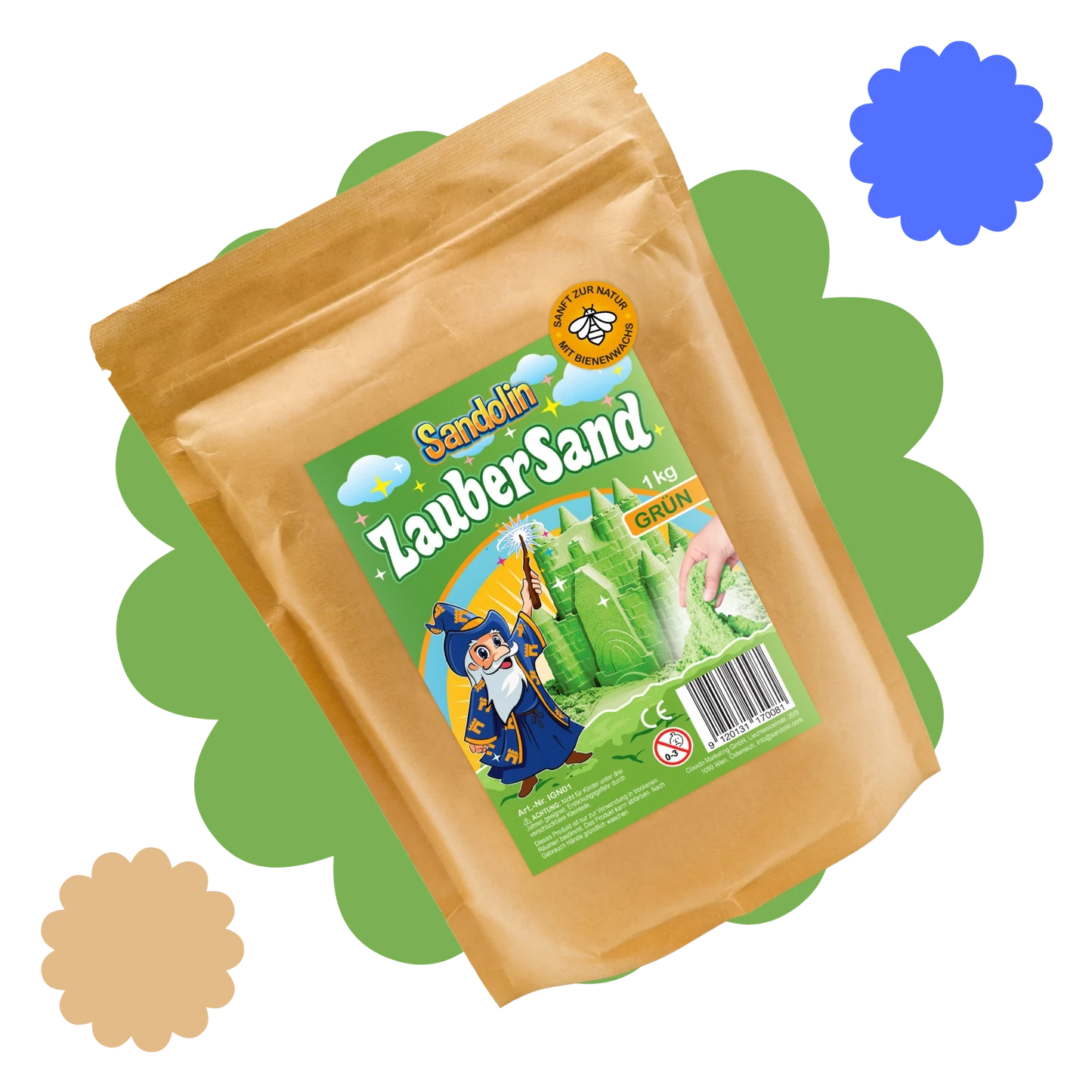 Kinetischer Sand aus Bienenwachs bunt