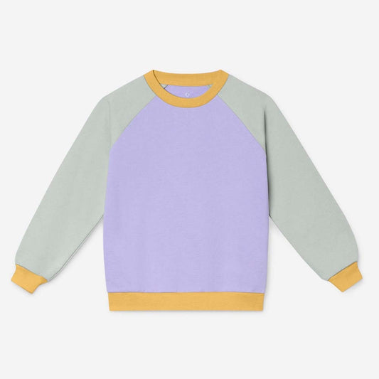 Boxy Sweater Colourblocked Lila