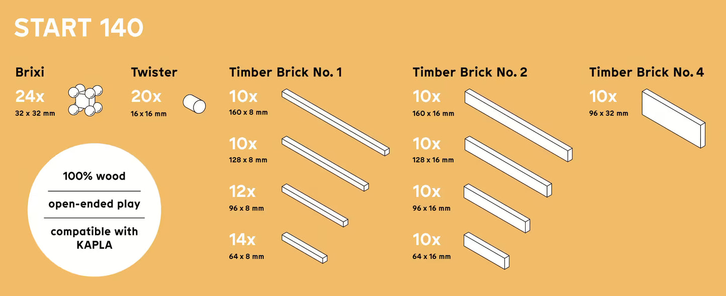 Timberix 140 Teile | Starterpaket 140