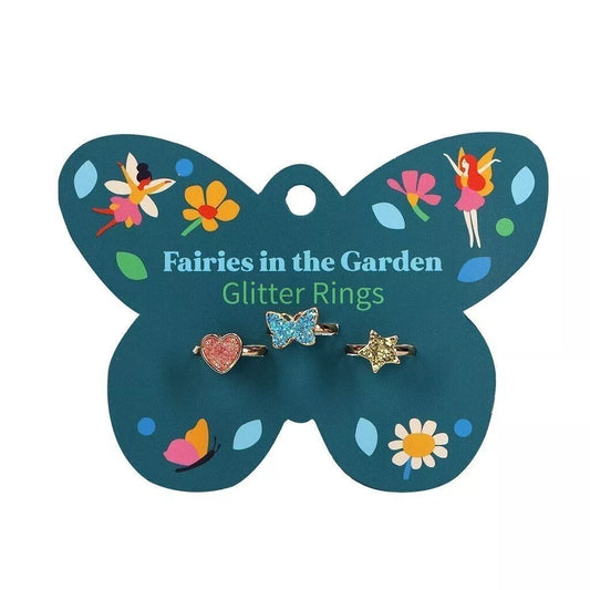 Glitzerringe 3er Set Feen im Garten