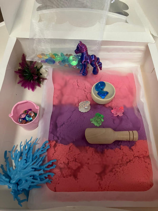 Sensorik Set | Einhornlandschaft mit kinetischem Sand