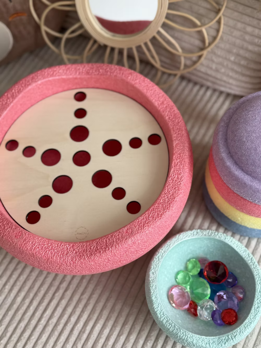 Aktivitätsplatten für Stapelstein Funkelblume