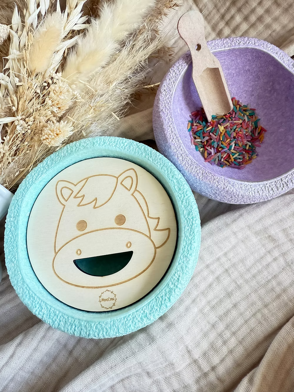 Aktivitätsplatten für Mini Stapelstein Pferd