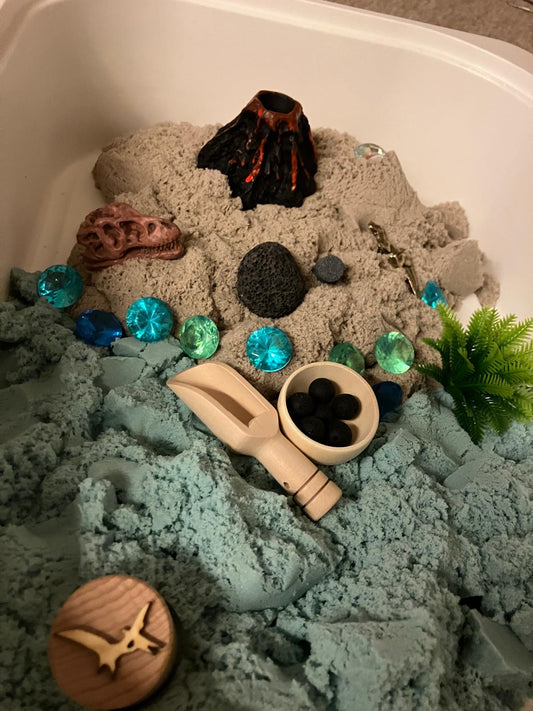 Sensorik Set | Dinolandschaft mit kinetischem Sand