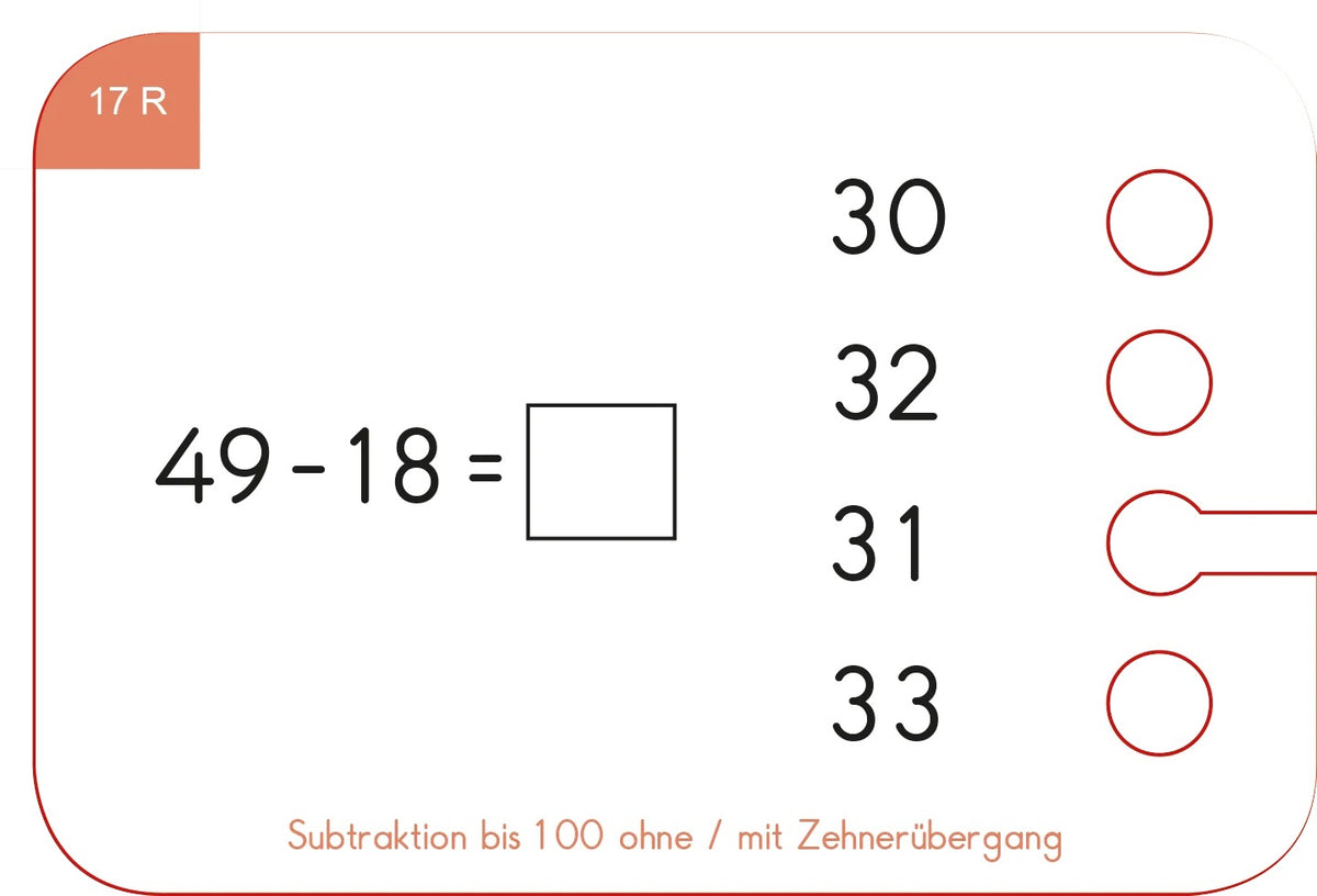 Subtraktion bis 100 - 2. Klasse | Kölner Lernspielverlag