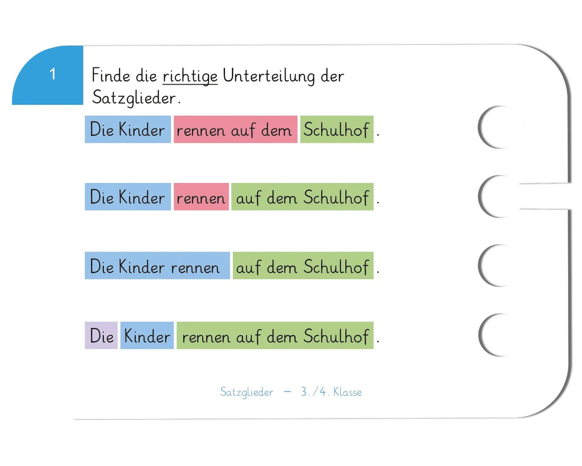 Satzglieder 3.-4. Klasse | Kölner Lernspielverlag