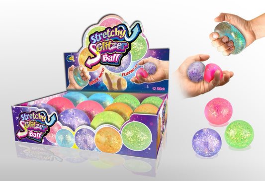 Stretchy Glitzer Ball/Muschel/Bär