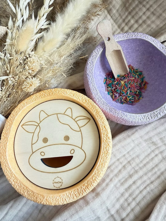 Aktivitätsplatten für Mini Stapelstein Kuh