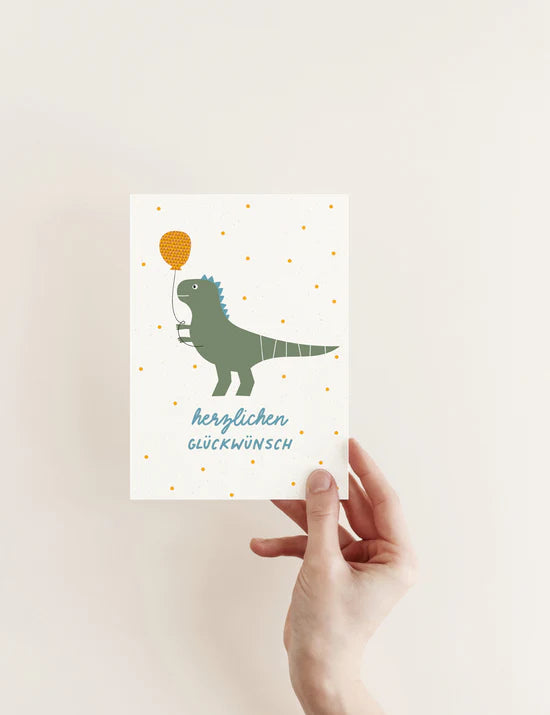 Postkarte Geburtstag-Dino