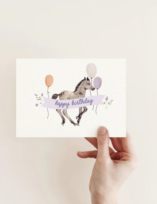 Postkarte Geburtstag-Pferd