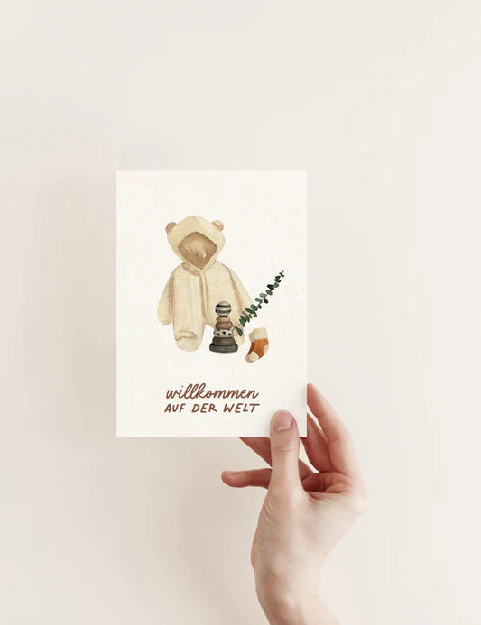 Postkarte Willkommen auf der Welt-Cozy